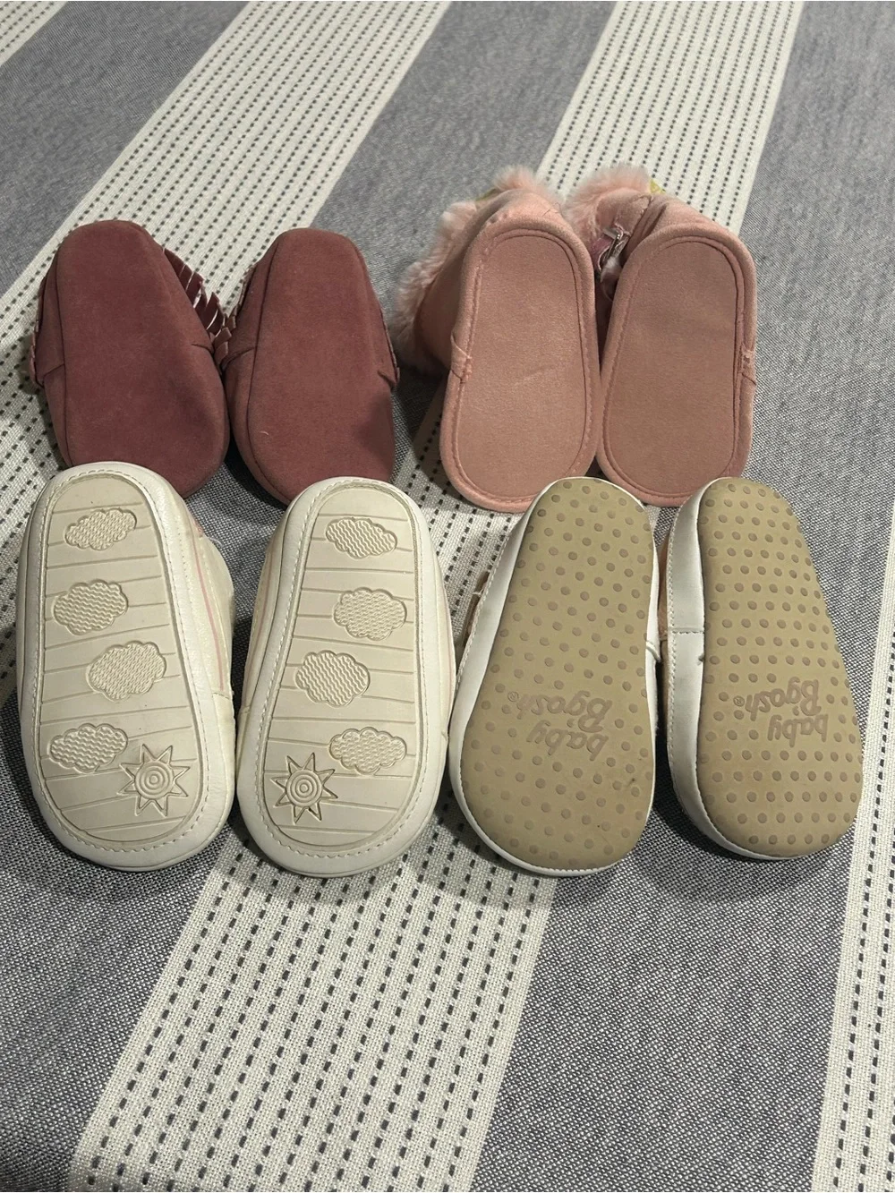 Assorted Bundle of Baby Pink and Gold Kids Shoes - 4-Pair Set